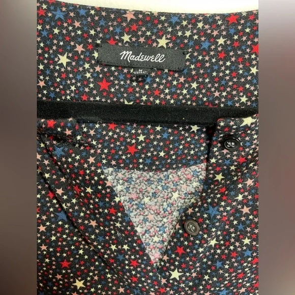 Madewell Studio Ruffle Hem Top in Dark Mediterranean Stars Size Medium - Picture 4 of 10